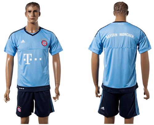 Bayern Munchen Blank Light Blue Goalkeeper Soccer Club Jersey
